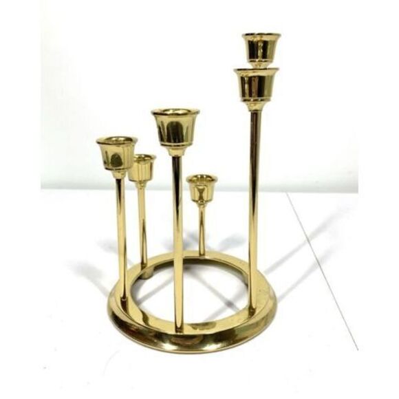 Partylite Vintage Brass Candelabra Crescendo Taper Candlestick Holder - Picture 3 of 3